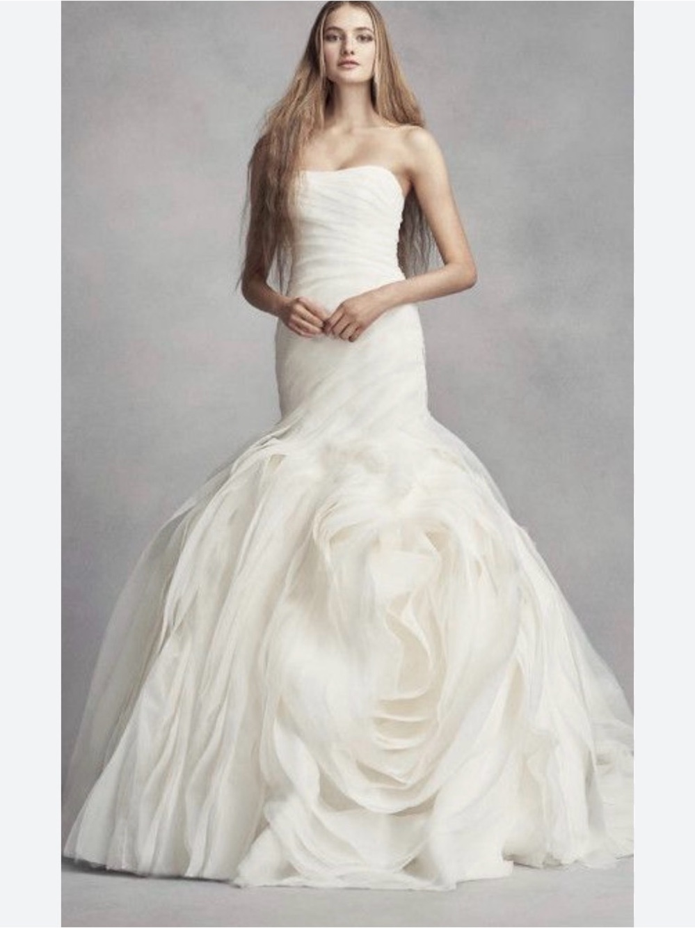 White by Vera Wang Strapless Organza Wedding Dress